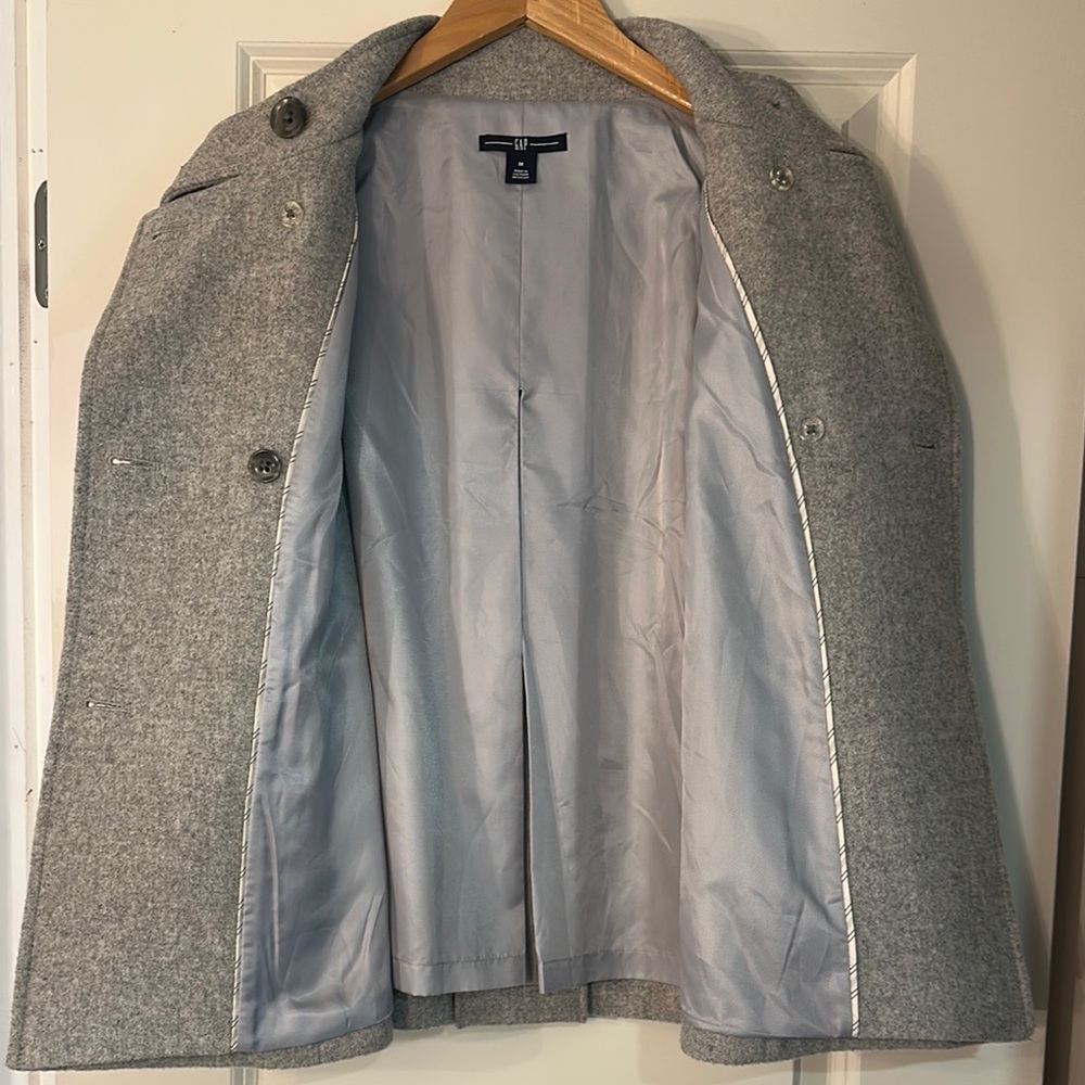 Gap Gray Double-Breasted Wool Peacoat Jacket - Picture 3 of 3